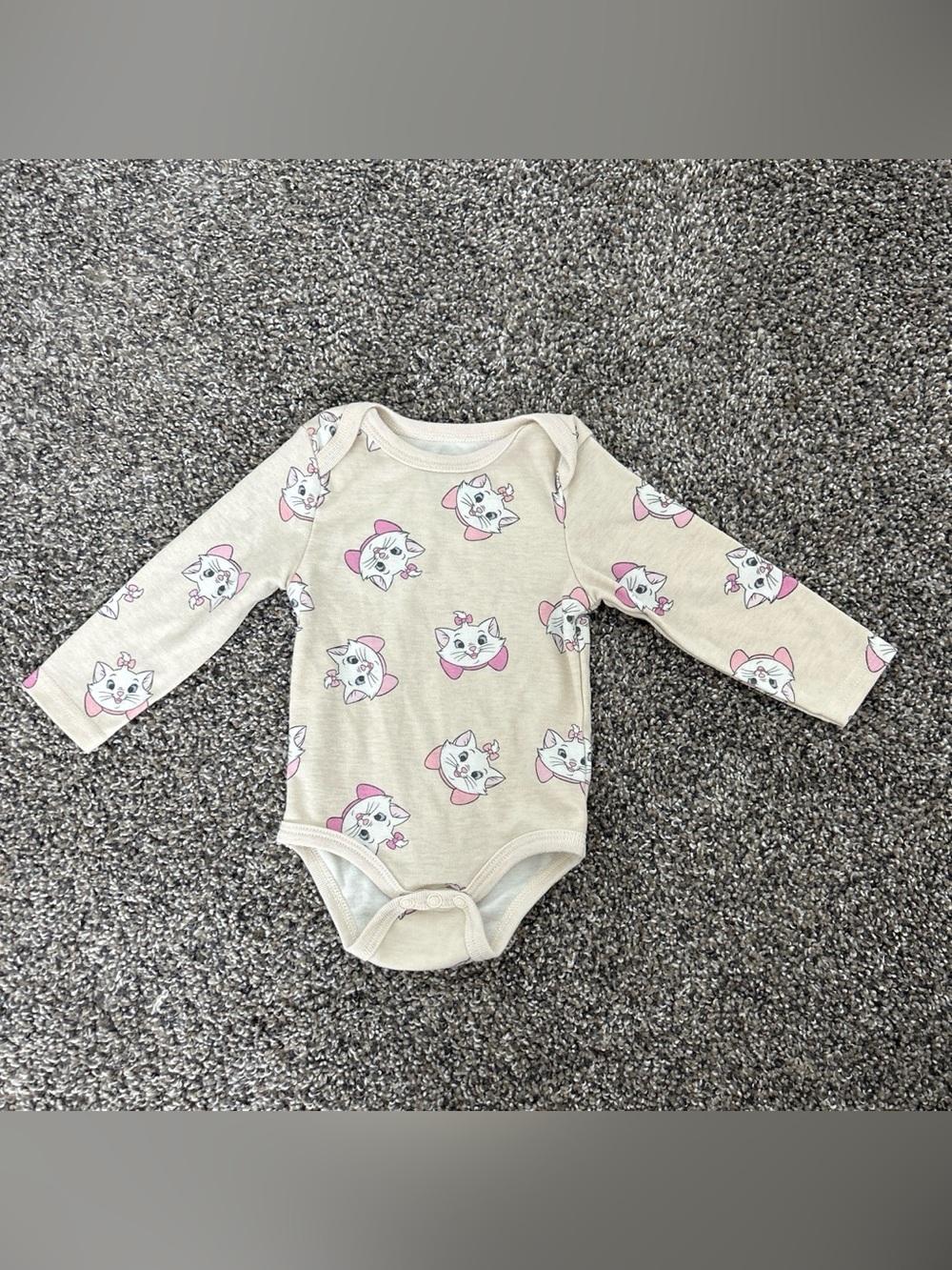 Disney Aristocats Cream Long-Sleeve Onesie